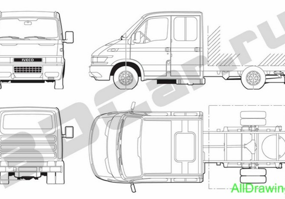 Iveco Daily 65C17 Crew Cab чертежи (рисунки) грузовика